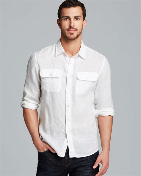 michael kors white linen shirt with black embroidery|Michael Kors linen with gold.